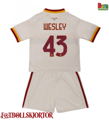 AS Roma Wesley Franca #43 Borta Kläder Barn 2026-27 Kortärmad (+ Korta byxor)